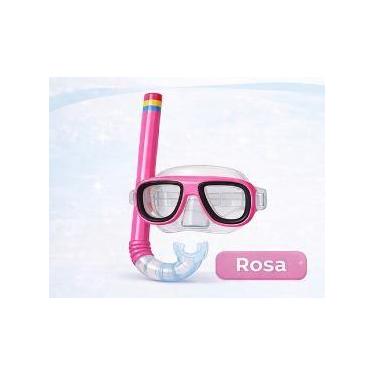 Imagem de Kit Mergulho Infantil Máscara Snorkel Regulável Praia Piscina Silicone