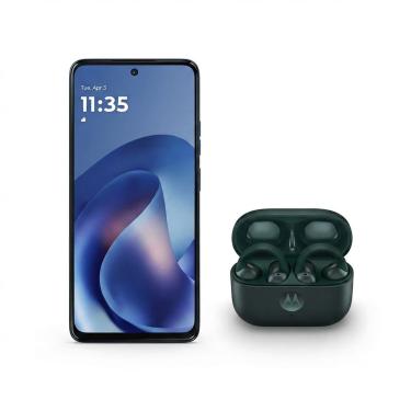 Imagem de Kit Motorola Moto G47 5G 128GB Azul com Fone Moto Buds Loop Sound by Bose