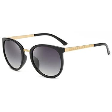 Imagem de Óculos de sol grandes femininos retrô redondos óculos de sol vintage design de luxo tons para mulheres damas Zonnebril, preto gradiente gay, na imagem