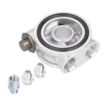 Imagem de Acouto Filtro de refrigerador de óleo de carro de liga de alumínio conjunto adaptador de termostato de placa sanduíche de 3/4" 16-UNF AN10 M18x1,5mm encaixe universal para kit de refrigerador de óleo de carro