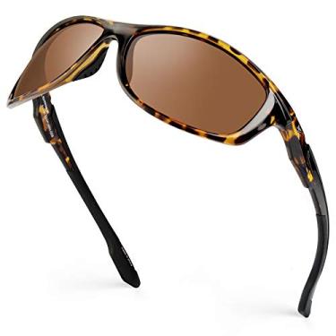 Imagem de Extremus Óculos de sol esportivos polarizados Rainier para homens e mulheres, ideal para dirigir, pescar, ciclismo e corrida, proteção UV para os olhos, Moldura: semi brilhante/lente: marrom