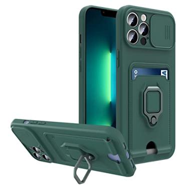 Imagem de Suporte de anel de cartão de carteira de câmera deslizante para Samsung Galaxy A20 A30 A51 A71 A21S A12 A32 A22 A42 A31 A02S A52 A72, verde, para iPhone 6 6S Plus