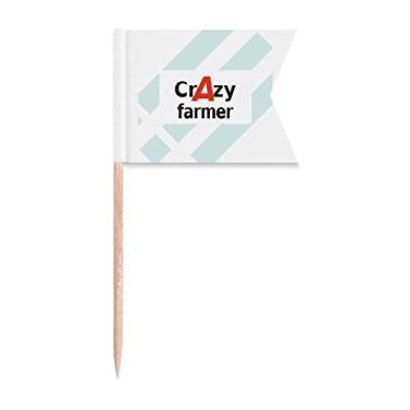 Imagem de Bandeiras de palito de dente Brief Best Cool Farmer Husbandman Tiller para marcação de palito de comida de bolo de festa