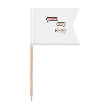Imagem de Conversation Surprise Resply Chat Bandeiras de palito de dente Marcação de rotulagem para Bolo de Festa Prato de Queijo