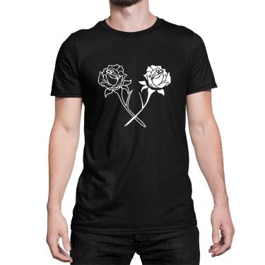 Imagem de Camiseta Rosas Roses Cruzando Flor Flower T-Shirt Algodão