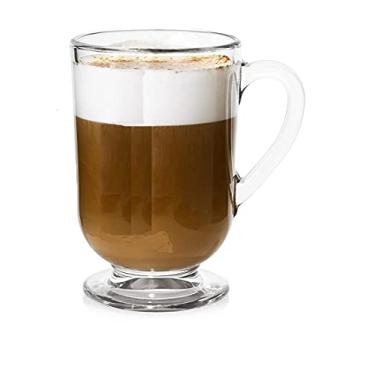 Imagem de Chefcaptain Conjunto de copos de café irlandês de 4 pés, copos de vidro zero chumbo de 293 ml, canecas de café irlandesas, seguro para lava-louças e micro-ondas