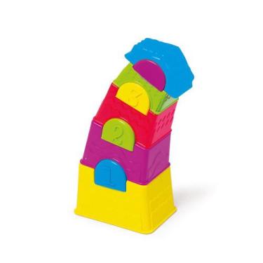Imagem de Torre Maluca Brinquedo Educativo 10 Peças Empilhar Tateti - Tateti