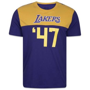 Imagem de Camiseta New Era Regular Nba Los Angeles Lakers Core Manga Curta Roxo