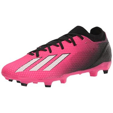 Imagem de adidas Tênis de futebol unissex X Speedportal.3 Firm Ground, Team Shock Rosa/Zero Metallic/Preto, 12 Women/11 Men
