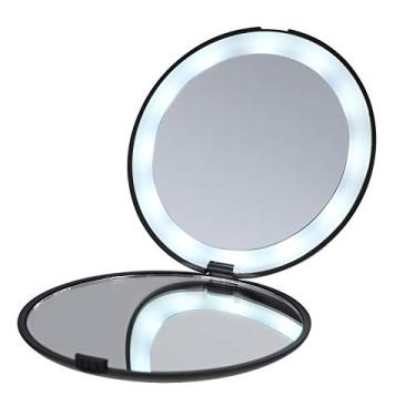 Imagem de Espelho Portátil Led Pequeno Espelho Compacto Espelho De Maquiagem Levou Mini Espelho De Bolsa Penteadeira Dobrável Carteira De Mulher Abdômen Ar Livre Viagem Espelho De Mão