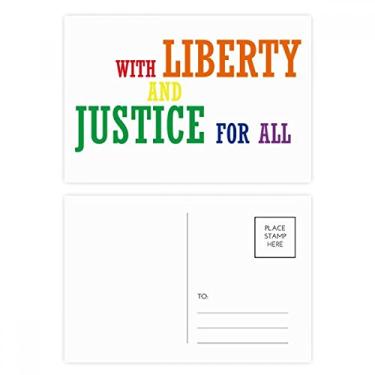 Imagem de LGBT Cartão postal Liberdade e Justiça Bandeira do Arco-íris Cartão de felicitações por correio de aniversário