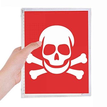 Imagem de Caderno de aviso quadrado vermelho envenenando folha solta diário recarregável de papelaria