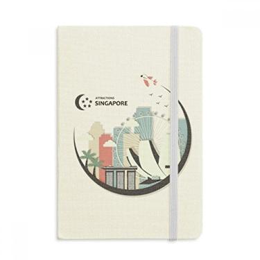 Imagem de Caderno de anotações com bandeira de Singapura em formato de lua, capa dura oficial, diário clássico