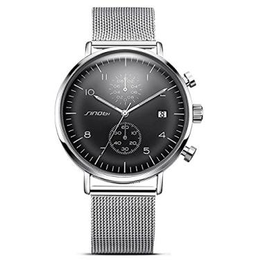 Imagem de Relógio de Pulso Masculino Sinobi Relógio Leve com Cronógrafo Malha de Aço À Prova D'agua (C2)