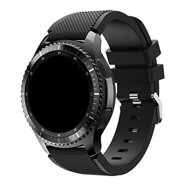 Imagem de Pulseira Silicone 22mm compatível com Galaxy Watch 3 45mm - Galaxy Watch 46mm - Gear S3 Frontier - Amazfit GTR 47mm - Amazfit GTR 2 - Marca LTIMPORTS (Preto)