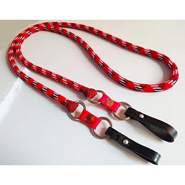 Imagem de Rédea De Lã Especial 4 Argolas Aplique Mangalarga P/Cavalo (Vermelha)