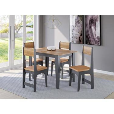 Imagem de Conjunto Sala De Jantar Mesa Nicoli Retangular 110X68cm Com 4 Cadeiras