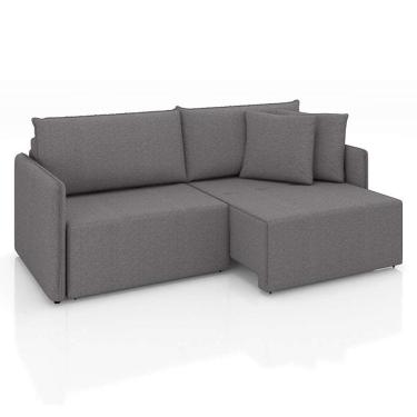 Imagem de sofá 3 lugares retrátil e reclinável malta linho grafite 200 cm