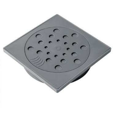Imagem de Ralo com Fecho e Porta Grelha 15x15 cm (Cinza)