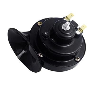 Imagem de Buzina de ar super alta 2 peças buzina de ar de 12V para carro universal 150/300DB caminhões carro barco alta pressão alto-falante klaxon para acessórios de motocicleta kit de buzinas de trem (cor: 1 peça preta, tamanho: 12V)