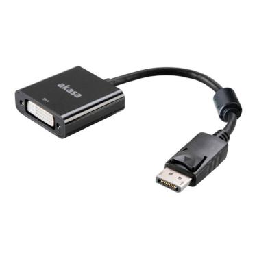 Imagem de Cabo Conversor DisplayPort para DVI - 20cm - Ativo Suporta até 4K de resolução Akasa AK-CBDP15-20BK