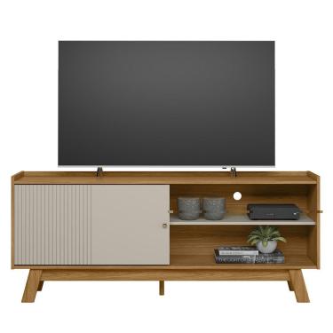 Imagem de Rack Para Salar Estar Tv 65 Pol 160cm Atenas L01 Nature Off White Clique Chique