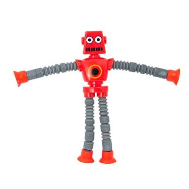 Imagem de 1 Pc Brinquedo Infantil Divertido Colorido Robô Pop It Estica Puxa Com Led e Ventosa… (Vermelho)