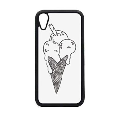 Imagem de Black Outline Sésamo Biscoitos Sorvete para iPhone XR Capa para proteção de telefone Apple