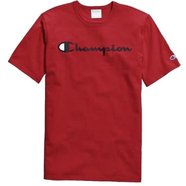 Imagem de Champion, Camiseta masculina de algodão com gola redonda, tamanho médio (reg. ou grande e alto), (Coleção 2024) Vermelho primário, P