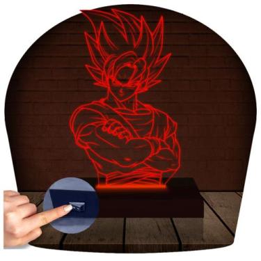 Imagem de Luminária Led Abajur  3D  Dragon Ball Z Goku 2 - Rb Criações