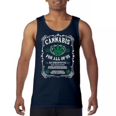 Imagem de Camiseta regata cannabis for All 420 Weed Leaf Smoking Marijuana Legalize Pot Funny High Stoner Humor Pothead masculina, Azul marinho, XXG