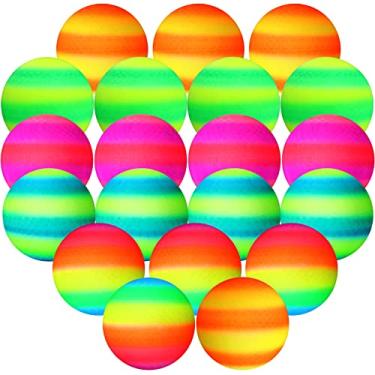 Imagem de Macarrie 20 peças de bolas de playground de 15,24 cm para crianças adultos bolas infláveis coloridas bolas de handebol futebol basquete jogos de handebol acampamentos escolas ao ar livre (estilo gradiente)