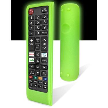 Imagem de IRAINSUN Capa de silicone para controle remoto de TV Samsung – capa protetora à prova de choque, poeira lavável (verde claro)