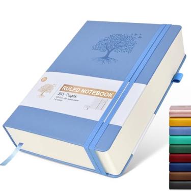 Imagem de Ansopu Caderno pautado, 365 páginas B5, diário grande capa dura de couro para mulheres...