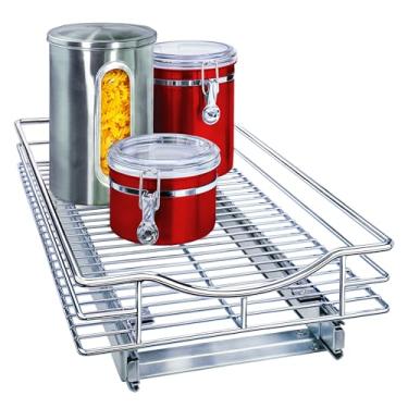 Imagem de LYNK PROFESSIONAL® Organizador de armário removível, gavetas deslizantes de 28 x 45 cm para armários de cozinha - Prateleiras deslizantes de despensa - Organizadores de prateleira para casa - Garantia
