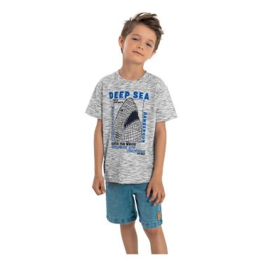 Imagem de Camiseta Deep Sea Manga Curta Infantil para Meninos Quimby-Masculino