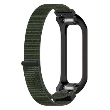 Imagem de Pulseiras NSmart em aço e nylon compativeis com Galaxy Fit2 SM-R220 (R220, Verde Olive)