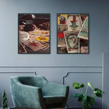 Imagem de Kit 2 Quadros Cartas De Tarot 45X34Cm - Com Vidro
