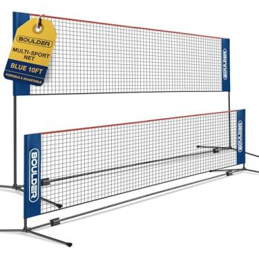 Imagem de Boulder Rede portátil de badminton para pickleball - bastões dobráveis/extensíveis para várias alturas esportivas (até 1,5 m) - Ideal para tênis, pickleball, futebol e tênis - Configuração fácil para