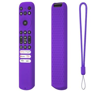 Imagem de Hi Color Capa de silicone para controle remoto TCL RC813 FMB1/RC923/RC902V Capa protetora para controle remoto TCL Smart TV RC813 FMB1 (roxa)