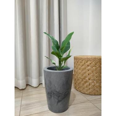 Imagem de Vaso para plantas decorativo de polietileno cor platinus