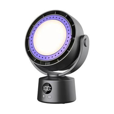 Imagem de Laviniar Ventilador de mesa, ventilador oscilante silencioso sem pás com controle remoto e luz LED, 6 velocidades, purificador de ar, pequeno ventilador de resfriamento pessoal, ventilador circulador