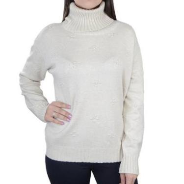 Imagem de Blusa Feminina Facinelli By Mooncity Tricot Gola Alta Bege Areia - 650954-Feminino