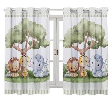 Imagem de Cortina Infantil Safari Baby 2,00L x 1,50A Decoração Cores Para Menino e Menina (SAFARI ARVORE)
