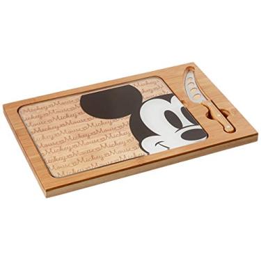 Imagem de PICNIC TIME Disney Mickey Mouse Icon Tábua de Corte e Conjunto de Facas, Tábuas de Queijo Tábuas de Charcutaria, Travessa de Servir (Parawood e Bambu)