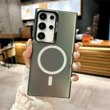 Imagem de Capa protetora magnética para celular Samsung S23 S24 Ultra S22 Plus S21 FE Note 20 A55 A54 A53 A35, preta, para Galaxy A55