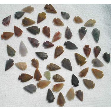 Imagem de Conjunto de 50 pontas de flecha indianas de ágata nova réplica 1,27 cm - 3,81 cm C