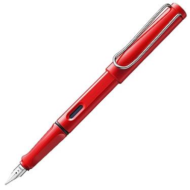 Imagem de LAMY Vermelho safári - Caneta-tinteiro com aderência ergonômica e ponta de aço polido no tamanho M - ideal para qualquer escrita e caligrafia - incluindo cartucho azul LAMY T 10 - Destro