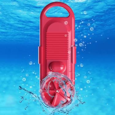 Imagem de Mini máquina de lavar automática de 150 W, nova máquina de lavar portátil, máquina de lavar portátil com painel inteligente de turbina para meias, roupas íntimas ou itens pequenos, para camping,