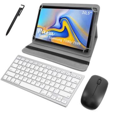 Imagem de Melhor Capa Teclado e Mouse Para Tablet Samsung T595+ Caneta - Duda St